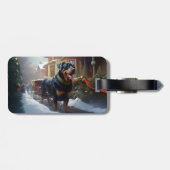 Rottweiler Kerstfeest Seizoen Bagagelabel (Achterkant horizontaal)