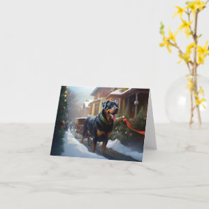 Rottweiler Kerstfeest Seizoen Kaart