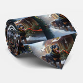 Rottweiler Kerstfeest Seizoen Stropdas (Opgerold)