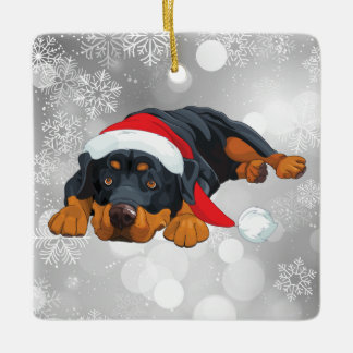 Rottweiler Kerstfeestdag Keramisch Ornament