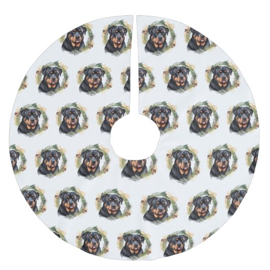 Rottweiler Kerstkrans Feestelijke Pup Kerstboom Rok (Voorkant)