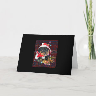 Rottweiler Kerstlichten Horrorsweater Hondenliefhe Feestdagen Kaart