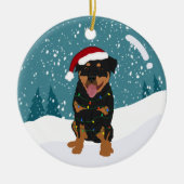 Rottweiler Kerstmis Keramisch Ornament (Voorkant)