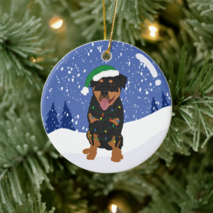 Rottweiler Kerstmis Keramisch Ornament
