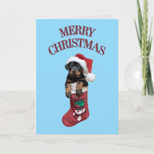 Rottweiler Kerstmis stoppen Feestdagen Kaart