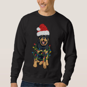 Rottweiler-kerstrottweiler in Santa Hat en L Trui