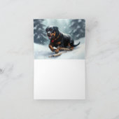 Rottweiler Kerstsneeuw winter Sierkussen Kaart (Binnen)