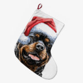 Rottweiler kerststaart grote kerstsok (Voorkant (Hangend))