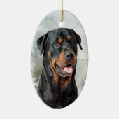 Rottweiler-kerstversiering Keramisch Ornament (Rechts)