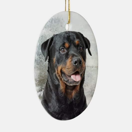 Rottweiler-kerstversiering Keramisch Ornament (Rechts)