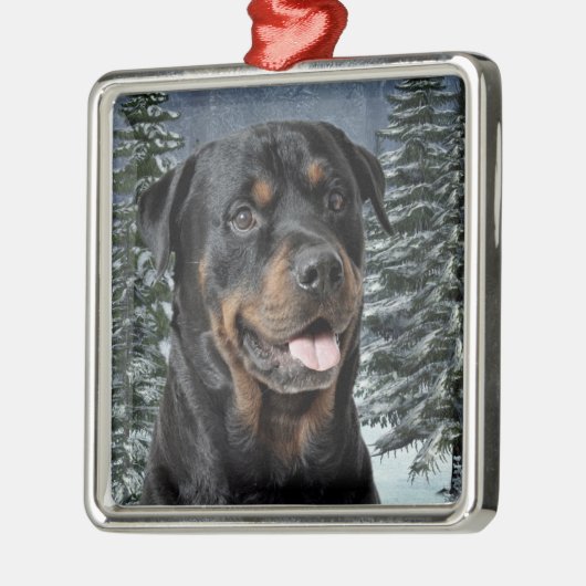 Rottweiler-kerstversiering Metalen Ornament (Links)