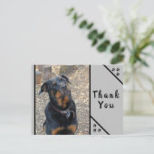 Rottweiler Kop Scheef Cuteness Dank U Kaart (Staand voorkant)
