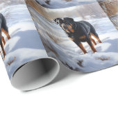 Rottweiler Laat het sneeuwen Kerstmis Cadeaupapier (Rol Hoek)