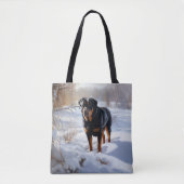 Rottweiler Laat het sneeuwen Kerstmis Draagtas (Voorkant)