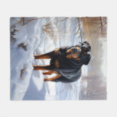 Rottweiler Laat het sneeuwen Kerstmis Fleece Deken (Voorkant (Horizontaal))