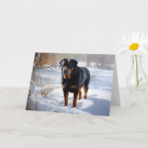 Rottweiler Laat het sneeuwen Kerstmis Kaart