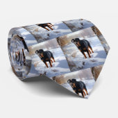 Rottweiler Laat het sneeuwen Kerstmis Stropdas (Opgerold)