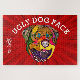 Rottweiler laide visage chien 1000 pièce puzzle pu