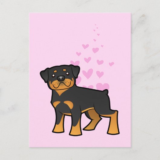 Rottweiler Love Briefkaart (Voorkant)