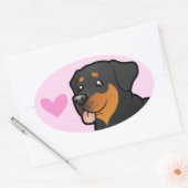 Rottweiler Love Ovale Sticker (Envelop)