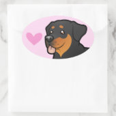 Rottweiler Love Ovale Sticker (Tas)