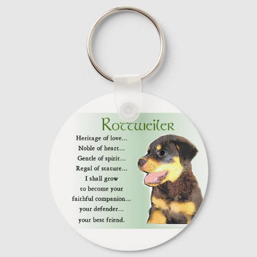 Rottweiler Lovers Gifts Sleutelhanger (Voorkant)