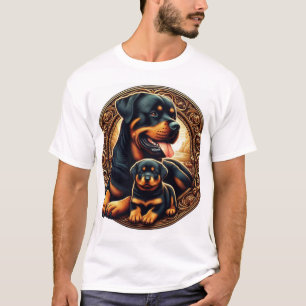 Rottweiler mama en puppy t-shirt