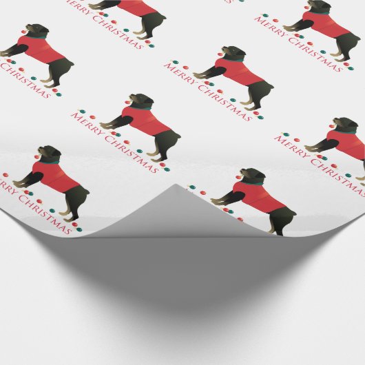 Rottweiler Merry-kerstontwerp Cadeaupapier (Hoek)