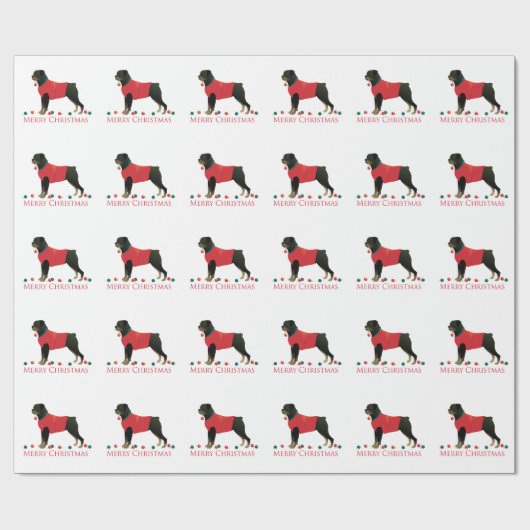 Rottweiler Merry-kerstontwerp Cadeaupapier (Vlak)