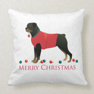 Rottweiler Merry-kerstontwerp Kussen