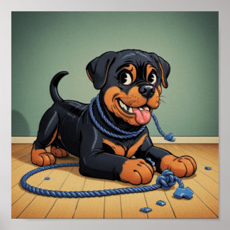 Rottweiler met Speelgoed-Poster Poster