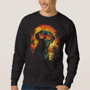 Rottweiler met zonnebril Funny Retro Dog Trui