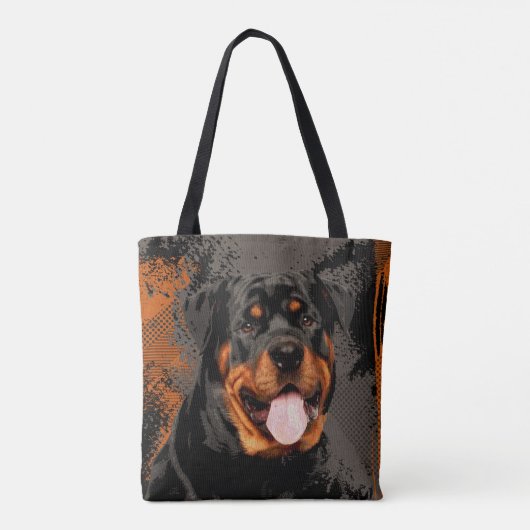 Rottweiler - Metzgerhund Digital Art Draagtas (Achterkant)
