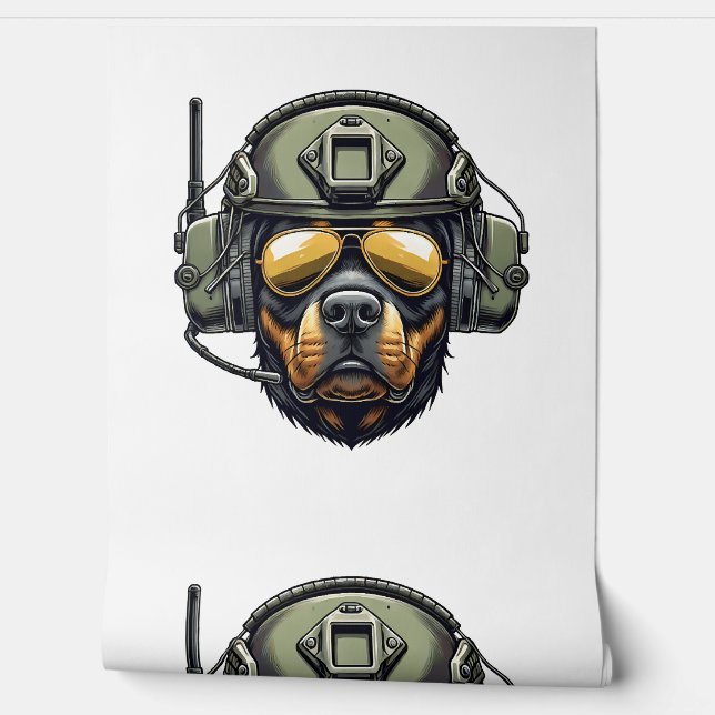 Rottweiler Military Design Behang (Afrollen)