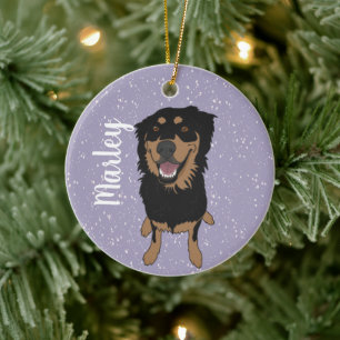 Rottweiler Mix Kerstmis Keramisch Ornament