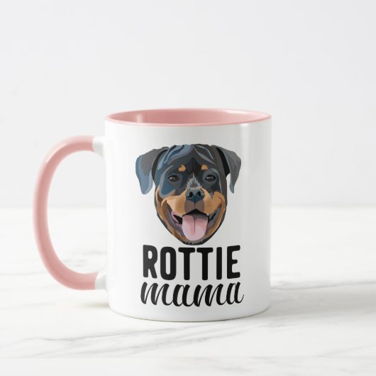 Rottweiler-moeder-hond gepersonaliseerd met je hon mok (Links)