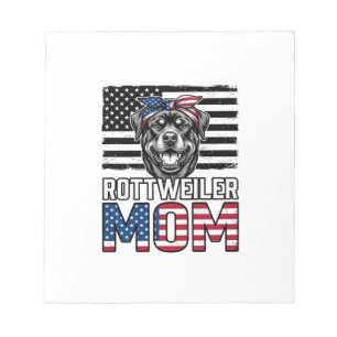 Rottweiler Moeder Patriottisch Vintage Hond Shirt Notitieblok