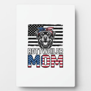 Rottweiler Moeder Patriottische Vintage Hond Shirt Fotoplaat