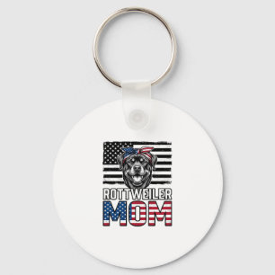 Rottweiler Moeder Patriottische Vintage Hond Shirt Sleutelhanger