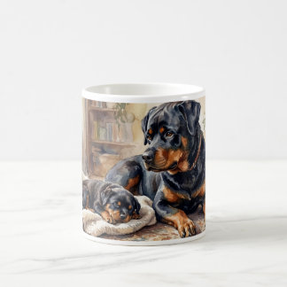 Rottweiler Moeder & Puppy Mok – Gezellig Geschenk