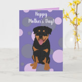 Rottweiler Moederdag Kaart (Gele Bloem)