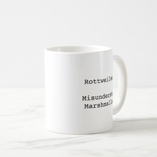 Rottweiler : Mug de Marshmallows mal compris (Devant droit)