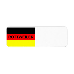 rottweiler naam op vlag etiket