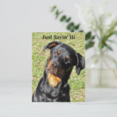 Rottweiler Net Sayin' Hi Briefkaart (Staand voorkant)