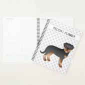 Rottweiler noir et feu Chien de dessin animé migno (Devant avec enveloppe)