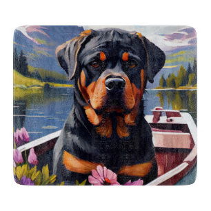 Rottweiler op een peddel: Een landschappelijk avon Snijplank