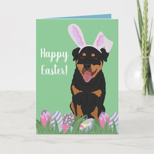 Rottweiler Paasbunny Kaart (Voorkant)