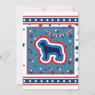 Rottweiler Patriotic Red White en Blue 4 juli Feestdagenkaart