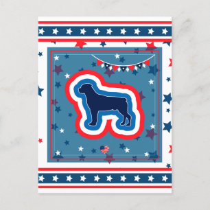 Rottweiler Patriottisch Rood Wit En Blauw 4 Juli Feestdagenkaart