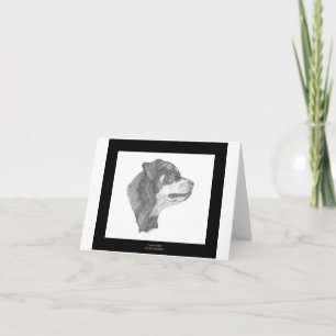Rottweiler Pencil Art Notecard #2 DBD Kaart